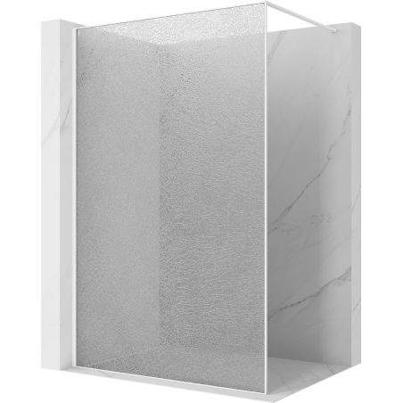 Mexen Kioto mampara de ducha Walk-in 150 x 200 cm, crackle transparente 12 mm, blanco - 800-150-101-20-04-X