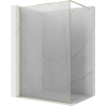 Mexen Kioto ścianka prysznicowa Walk-in 90 x 200 cm, crackle transparent 12 mm, złota - 800-090-101-50-04-X