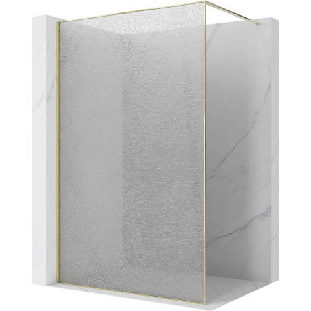 Mexen Kioto ścianka prysznicowa Walk-in 110 x 200 cm, crackle transparent 12 mm, złota - 800-110-101-50-04-X