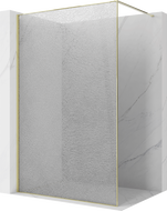 Mexen Kioto Walk-in tuš pregrada 110 x 200 cm, prozirna s pukotinama 12 mm, zlatna - 800-110-101-50-04-X
