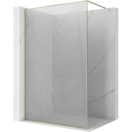 Mexen Kioto Walk-in Shower Wall 120 x 200 cm, crackle transparent 12 mm, gold - 800-120-101-50-04-X
