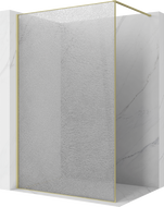 Mexen Kioto staklo za tuš Walk-in 110 x 200 cm, crackle transparentan 12 mm, zlatna brušena - 800-110-101-55-04-X