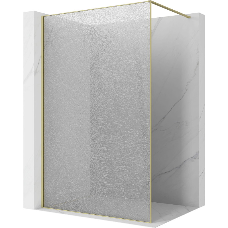 Mexen Kioto tuš kabina Walk-in 120 x 200 cm, crackle prozorna 12 mm, zlata brušena - 800-120-101-55-04-X