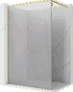 Mexen Kioto tuš kabina Walk-in 120 x 200 cm, crackle prozorna 12 mm, zlata brušena - 800-120-101-55-04-X