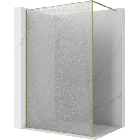 Mexen Kioto ścianka prysznicowa Walk-in 160 x 200 cm, crackle transparent 12 mm, złota szczotkowana - 800-160-101-55-04-X