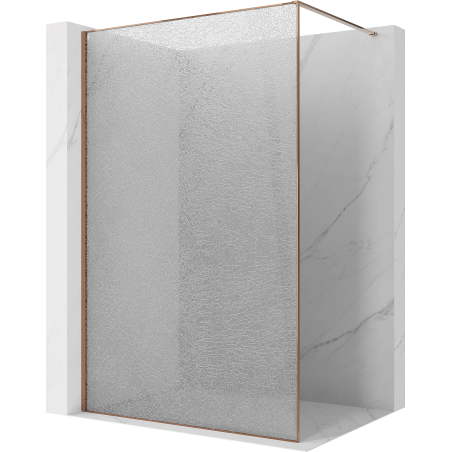 Mexen Kioto ścianka prysznicowa Walk-in 100 x 200 cm, crackle transparent 12 mm, różowe złoto - 800-100-101-60-04-X