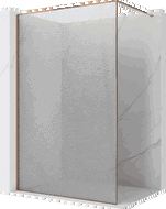 Mexen Kioto Walk-in Shower Wall 100 x 200 cm, Crackle Transparent 12 mm, Rose Gold - 800-100-101-60-04-X