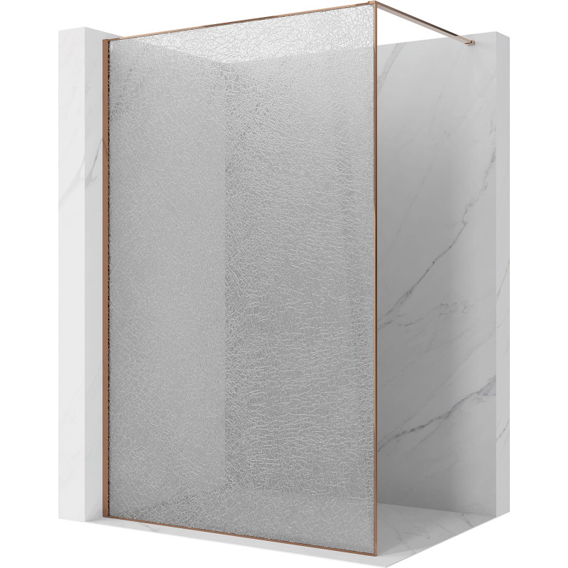 Mexen Kioto mampara de ducha Walk-in 110 x 200 cm, crackle transparente 12 mm, oro rosa - 800-110-101-60-04-X