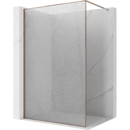 Mexen Kioto mampara de ducha Walk-in 110 x 200 cm, crackle transparente 12 mm, oro rosa - 800-110-101-60-04-X