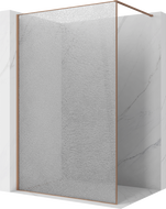 Mexen Kioto zidna ploha za tuš Walk-in 100 x 200 cm, crackle transparent 12 mm, brušeni bakar - 800-100-101-65-04-X