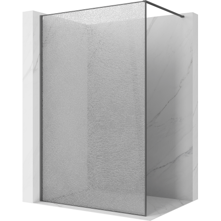 Mexen Kioto ścianka prysznicowa Walk-in 80 x 200 cm, crackle transparent 12 mm, gun gray szczotkowany - 800-080-101-66-04-X