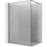 Mexen Kioto Walk-in Shower Wall 80 x 200 cm, Crackle Transparent 12 mm, Brushed Gun Gray - 800-080-101-66-04-X