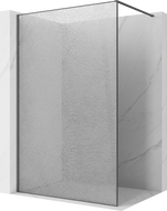 Mexen Kioto pregrada za tuš Walk-in 110 x 200 cm, crackle prozirna 12 mm, pištoljsko siva brušena - 800-110-101-66-04-X