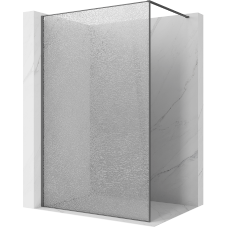 Mexen Kioto ścianka prysznicowa Walk-in 150 x 200 cm, crackle transparent 12 mm, gun gray szczotkowany - 800-150-101-66-04-X