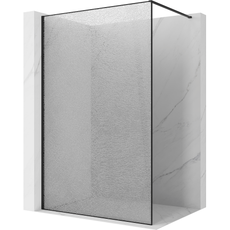 Mexen Kioto ścianka prysznicowa Walk-in 70 x 200 cm, crackle transparent 12 mm, czarna - 800-070-101-70-04-X