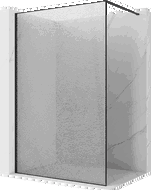 Mexen Kioto Walk-in Shower Wall 70 x 200 cm, Crackle Transparent 12 mm, Black - 800-070-101-70-04-X