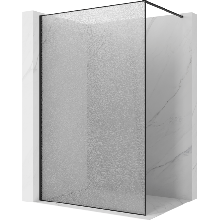 Mexen Kioto ścianka prysznicowa Walk-in 90 x 200 cm, crackle transparent 12 mm, czarna - 800-090-101-70-04-X