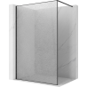 Mexen Kioto Walk-in Shower Wall 100 x 200 cm, Crackle Transparent 12 mm, Black - 800-100-101-70-04-X