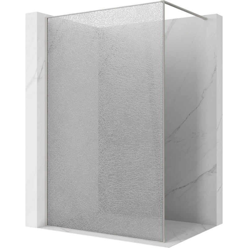 Mexen Kioto dušas siena Walk-in 70 x 200 cm, crackle caurspīdīgs 12 mm, matēts niķelis - 800-070-101-97-04-X