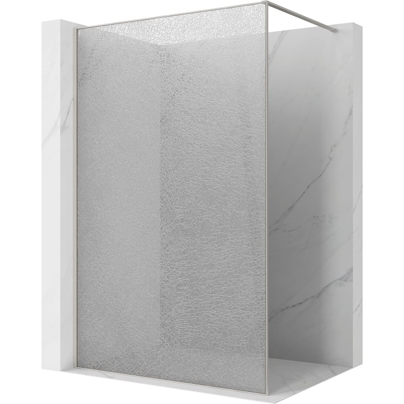 Mexen Kioto paroi de douche Walk-in 70 x 200 cm, crackle transparent 12 mm, nickel brossé - 800-070-101-97-04-X