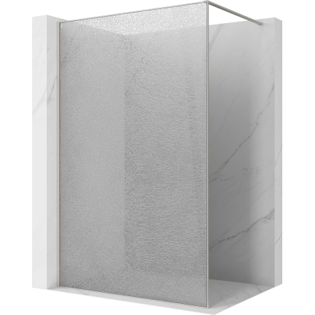 Mexen Kioto Walk-in shower screen 80 x 200 cm, crackle transparent 12 mm, brushed nickel - 800-080-101-97-04-X