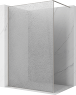 Mexen Kioto tuš pregrada Walk-in 130 x 200 cm, crackle transparent 12 mm, brušeni nikal - 800-130-101-97-04-X