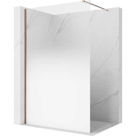 Mexen Kioto ścianka prysznicowa Walk-in 80 x 200 cm, ombre biała 8 mm, różowe złoto - 800-080-101-60-86
