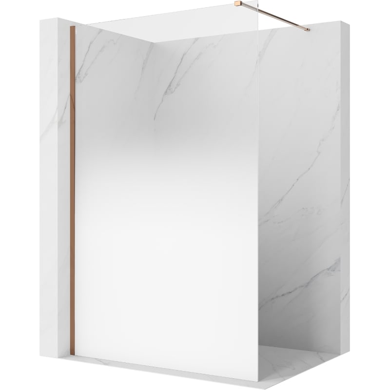 Mexen Kioto paroi de douche Walk-in 100 x 200 cm, ombre blanche 8 mm, or rose - 800-100-101-60-86