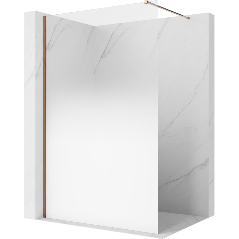 Mexen Kioto ścianka prysznicowa Walk-in 120 x 200 cm, ombre biała 8 mm, różowe złoto - 800-120-101-60-86