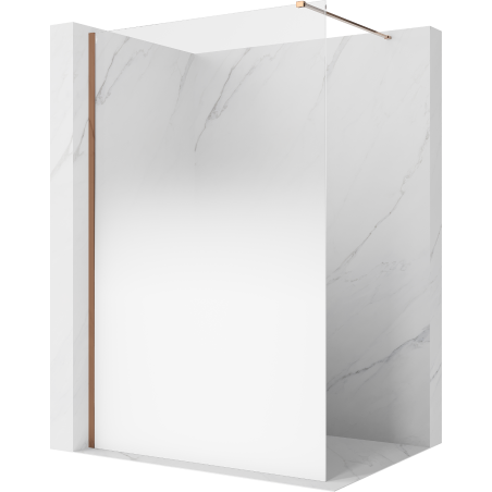 Mexen Kioto ścianka prysznicowa Walk-in 120 x 200 cm, ombre biała 8 mm, różowe złoto - 800-120-101-60-86