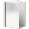 Mexen Kioto ścianka prysznicowa Walk-in 130 x 200 cm, ombre biała 8 mm, różowe złoto - 800-130-101-60-86