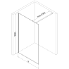 Mexen Kioto Duschwand Walk-in 130 x 200 cm, Crackle Grafit 12 mm, Chrom - 800-130-101-01-44-X