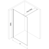 Mexen Kioto mampara de ducha Walk-in 130 x 200 cm, crackle grafito 12 mm, cromo - 800-130-101-01-44-X