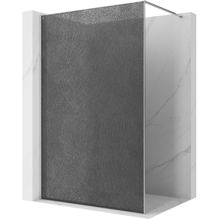 Mexen Kioto douchewand Walk-in 130 x 200 cm, crackle grafiet 12 mm, chroom - 800-130-101-01-44-X