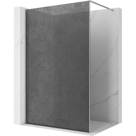 Mexen Kioto duschvägg Walk-in 130 x 200 cm, sprickor grafit 12 mm, krom - 800-130-101-01-44-X