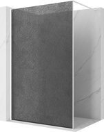 Mexen Kioto zidni panel za tuširanje Walk-in 70 x 200 cm, crackle grafit 12 mm, bijela - 800-070-101-20-44-X