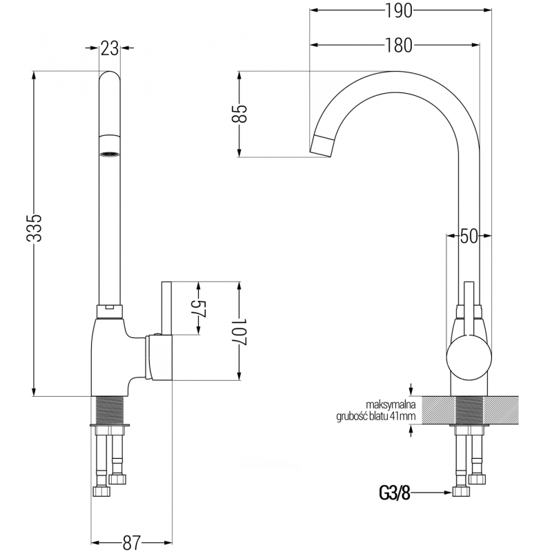 Mexen Gaspar évier en granit 1,5 bac avec égouttoir et robinet de cuisine Telma, noir/argenté - 6507-73-670200-70-B