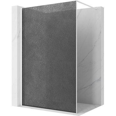 Mexen Kioto Πάνελ ντους Walk-in 100 x 200 cm, γραφίτης ραγισμένος 12 mm, λευκό