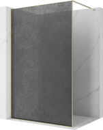 Mexen Kioto Zid za tuš Walk-in 80 x 200 cm, crackle grafit 12 mm, zlatna - 800-080-101-50-44-X