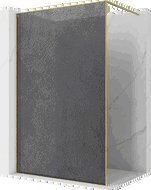 Mexen Kioto dušipaneel Walk-in 100 x 200 cm, crackle grafiit 12 mm, kuldne harjatud - 800-100-101-55-44-X