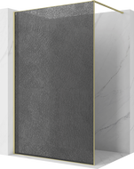 Mexen Kioto paravan za tuš Walk-in 150 x 200 cm, pukotine grafit 12 mm, zlatna brušena - 800-150-101-55-44-X