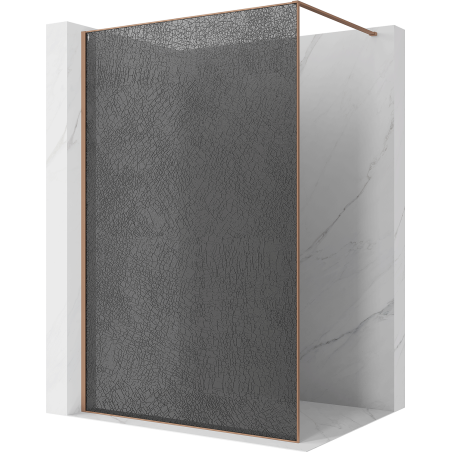 Mexen Kioto parede de duche Walk-in 90 x 200 cm, vidraça grafite 12 mm, cobre escovado - 800-090-101-65-44-X