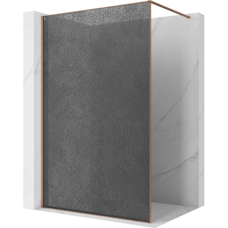 Mexen Kioto Walk-in Shower Wall 90 x 200 cm, graphite crackle 12 mm, brushed copper - 800-090-101-65-44-X