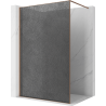 Mexen Kioto parede de duche Walk-in 90 x 200 cm, vidraça grafite 12 mm, cobre escovado - 800-090-101-65-44-X