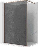 Mexen Kioto prozirna zidna tuš paravanska stijena 100 x 200 cm, cracked grafit 12 mm, brušena bakar - 800-100-101-65-44-X