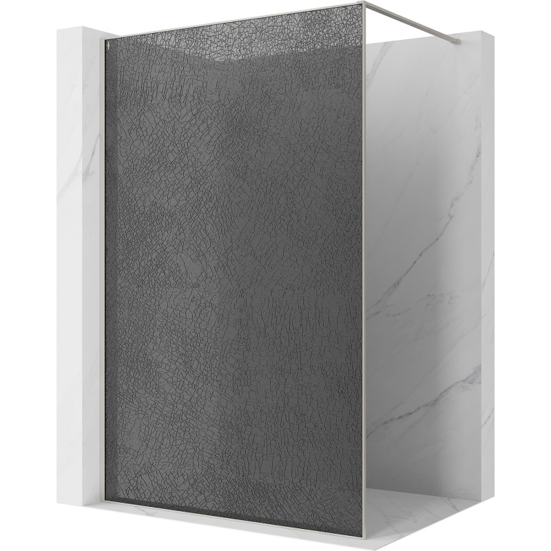 Mexen Kioto paroi de douche Walk-in 80 x 200 cm, crackle graphite 12 mm, nickel brossé - 800-080-101-97-44-X
