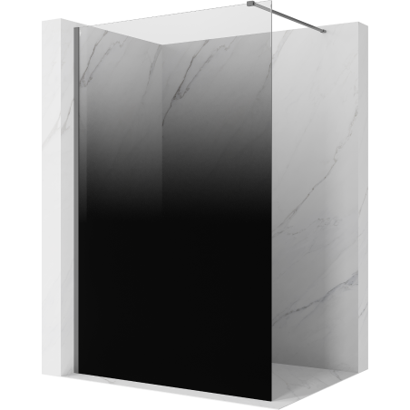 Mexen Kioto pršni panel Walk-in 80 x 200 cm, črna ombre 8 mm, gun metal - 800-080-101-95-76