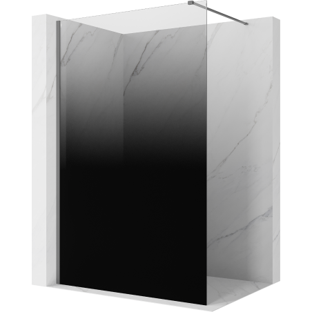 Mexen Kioto duša sienas Walk-in 120 x 200 cm, ombre melna 8 mm, pistoles metāls - 800-120-101-95-76