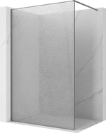 Mexen Kioto tuš pregrada Walk-in 90 x 200 cm, prozirni crackle 12 mm, gun metal - 800-090-101-95-04-X