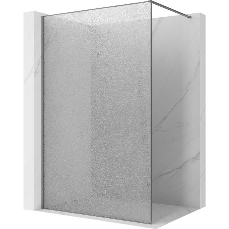 Mexen Kioto paroi de douche Walk-in 110 x 200 cm, crackle transparent 12 mm, gun metal - 800-110-101-95-04-X